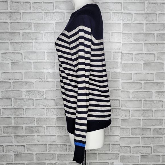 Club Monaco Blue and White Nautical Vibes Striped Sweater, size XS - Picture 2 of 4